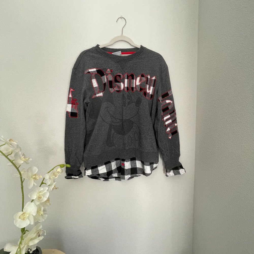 Disneyland sweatshirt - gray and plaid | Disney Sweatshirt  | Mickey Mouse